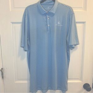 Southern Tide Light Blue Striped Polo Shirt Size XL Dry Fit